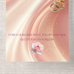 Tout En Un Invitation Faire-part de mariage élégant et doux rose