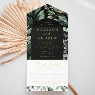 Tout En Un Invitation Faire-part de mariage en feuille d'aluminium à cad