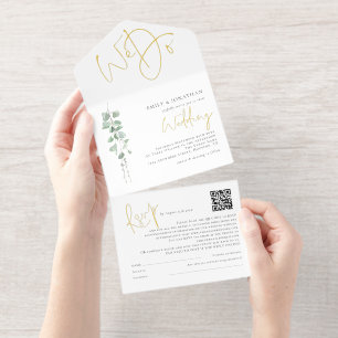 Tout En Un Invitation Feuille de eucalyptus sage Nous faisons du foil de