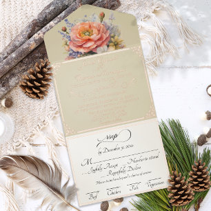 Tout En Un Invitation Fleurs sauvages aquarelle - Blé