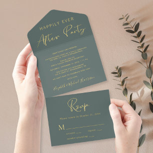 Tout En Un Invitation Heureusement Jamais Après La Fête Sage Mariage Réc