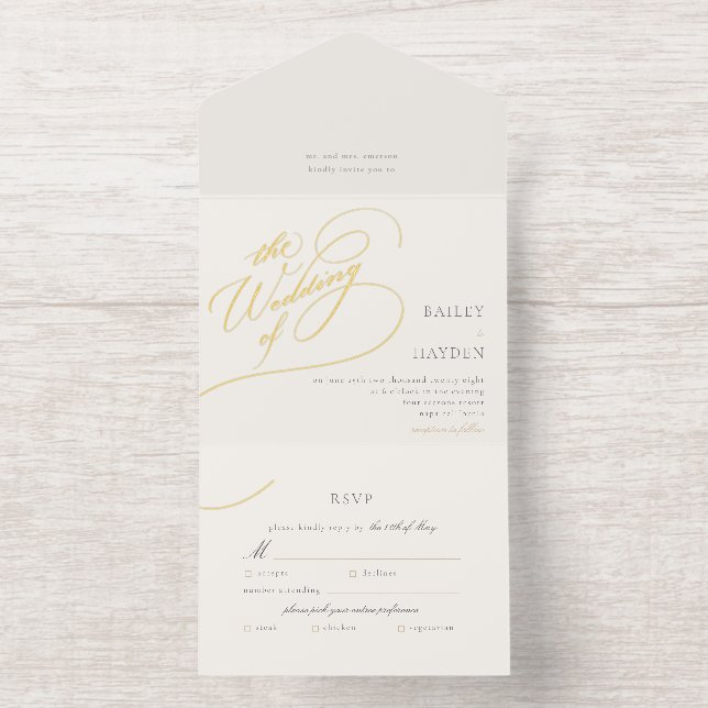 Tout En Un Invitation Mariage à huile à main mini (Intérieur)