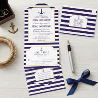 Mariage Navy & Ancre à rayure blanche