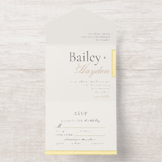 Tout En Un Invitation Minimalism Foil Block Wedding