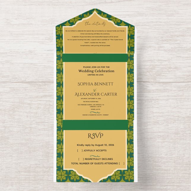Tout En Un Invitation Modern All-in-One Wedding Invite (Intérieur)