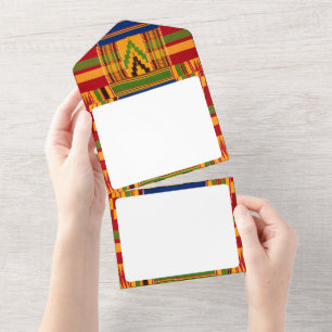 Tout En Un Invitation tout-en-un à motif africain