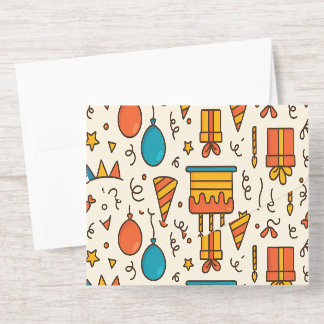 Tout En Un Invitation Vibrant Birthday Party Seamless Pattern