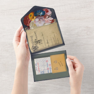 Tout En Un Invitation Wedding shower de livres de bibliothèqu