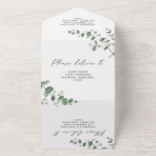 Tout En Un Mariage Budget Eucalyptus invitation botanique + r