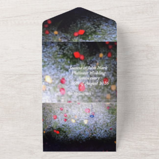 Tout En Un platinum 20th wedding anniversary invitation  