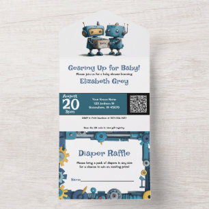 Tout En Un Se préparer pour bébé - Invitation Baby shower rob