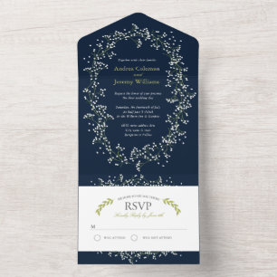 Tout En Un Sweet Baby's Breath Wedding Invitation
