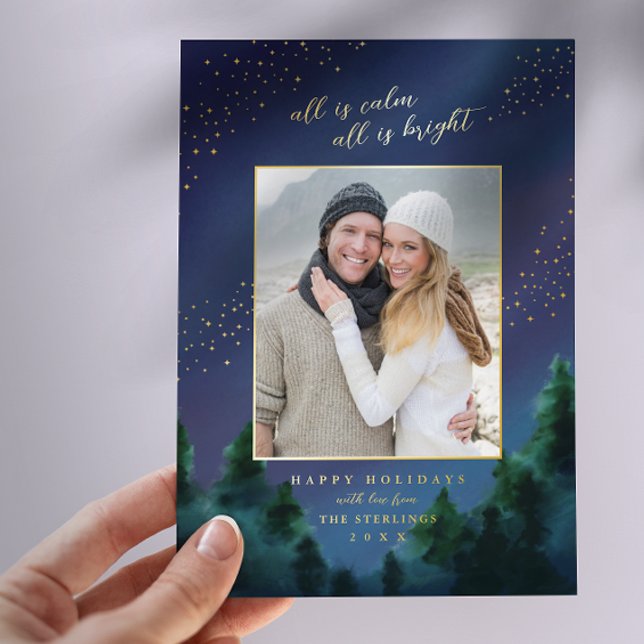 Tout est calme - Starry Sky Foil Carte photo vacan (Créateur téléchargé)