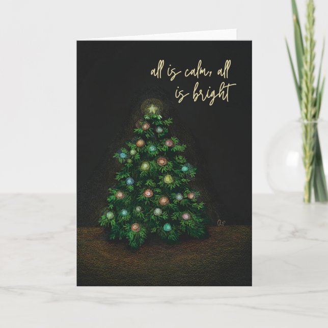 "Tout est calme, tout est lumineux" Carte de Noël (Devant)