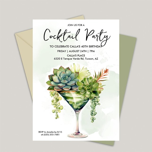 TOUT ÉVÉNEMENT - Invitation de verdure de cocktail (Créateur téléchargé)