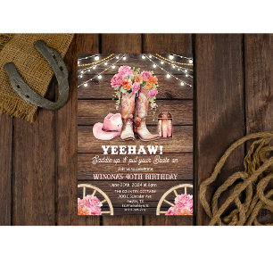 TOUT ÉVÉNEMENT - Invitation Western Florale Bottes