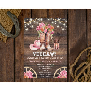 TOUT ÉVÉNEMENT - Invitation Western Florale Bottes
