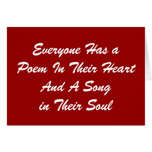 Tout le monde a une carte Poem Card (Devant horizontal)