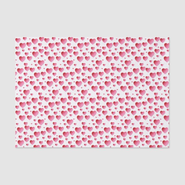 Tout le papier de soie de soie rose de coeurs (Recto)