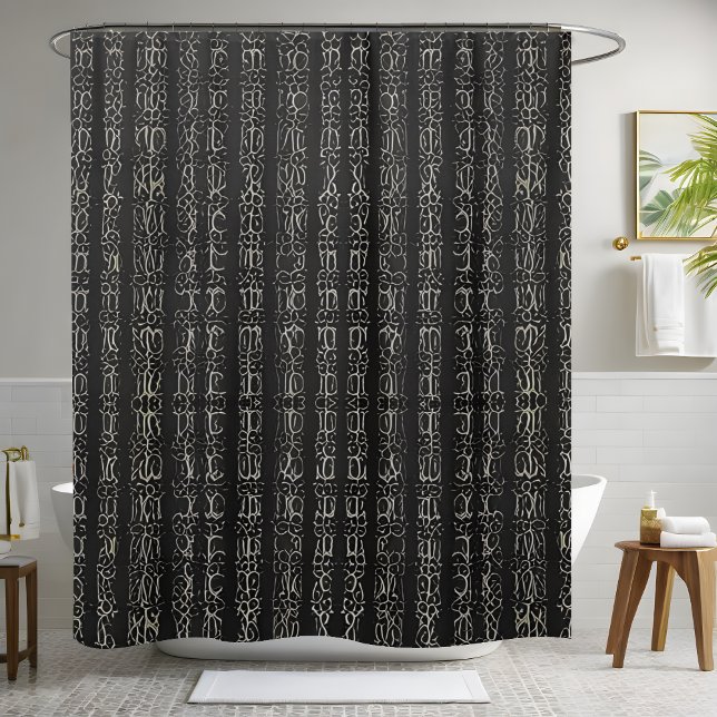 Tout le rideau de douche noir Style 2 (Créateur téléchargé)