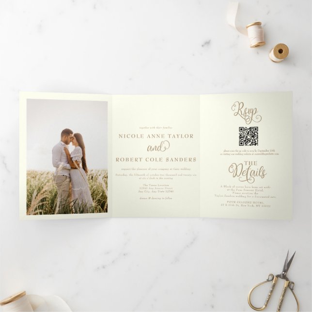 Tout moderne en un | 2 Faire-part de mariage photo (Intérieur)