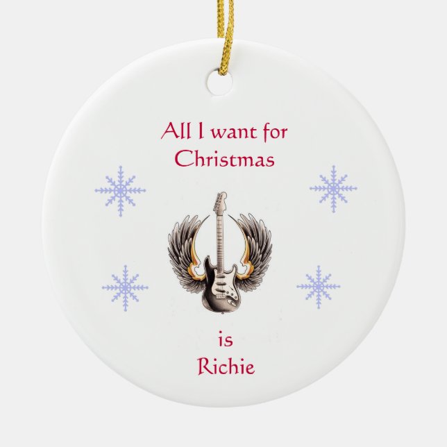 Tout que je veux pour Noël est ornement de Richie (Devant)