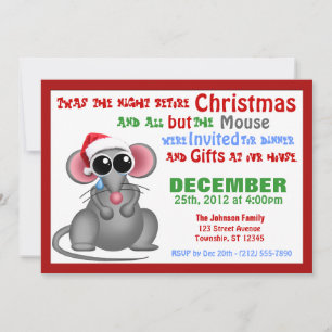 Tout sauf la souris - Dîner de Noël Invitations