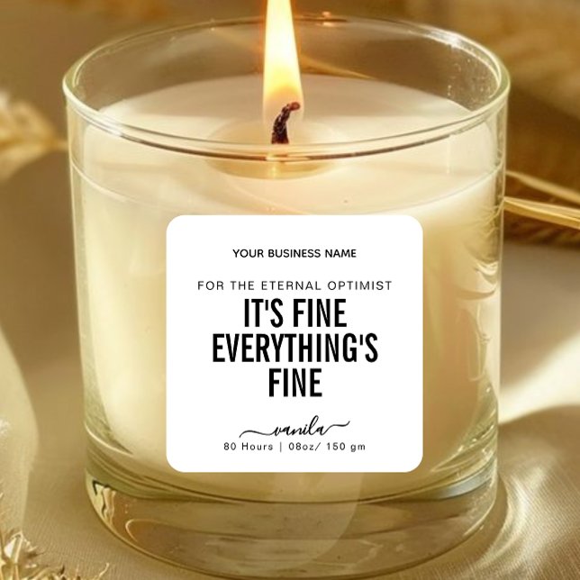 Tout va bien Tout va bien Funny Candle Étiquette (Créateur téléchargé)