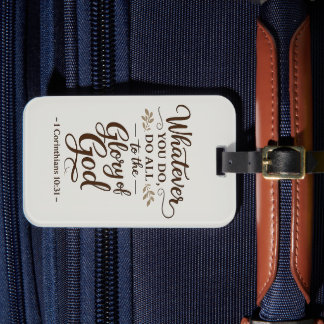 Toute à la gloire de Dieu Étiquette de bagage avec