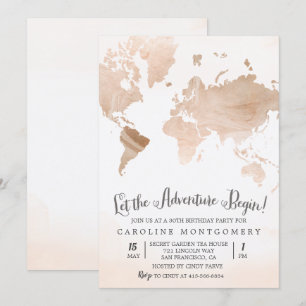 TOUTE AGE Aquarelle Carte Voyage Anniversaire Invi