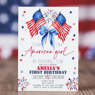 Toute Américaine Invitation d'anniversaire 4 juill