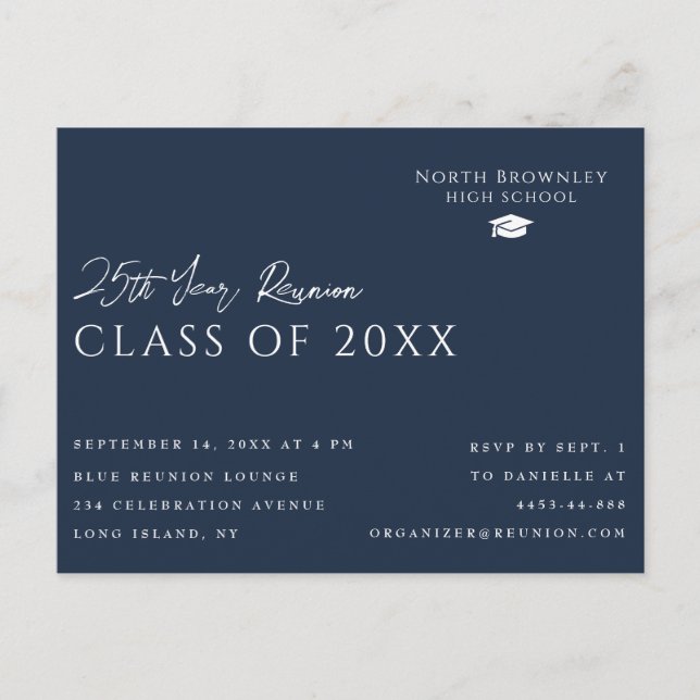 Toute année Classe Reunion Design Invitation Carte (Devant)
