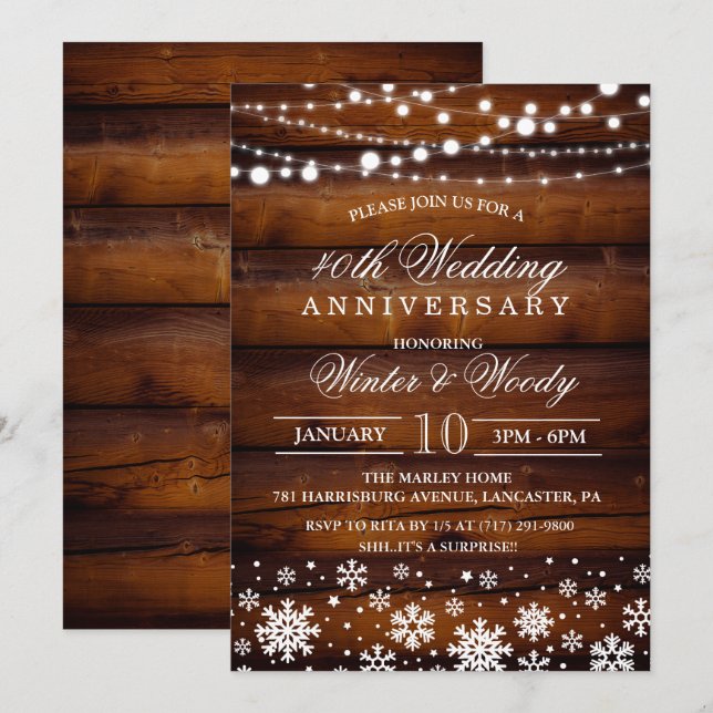 Toute année - Invitation d'anniversaire de mariage (Devant / Derrière)