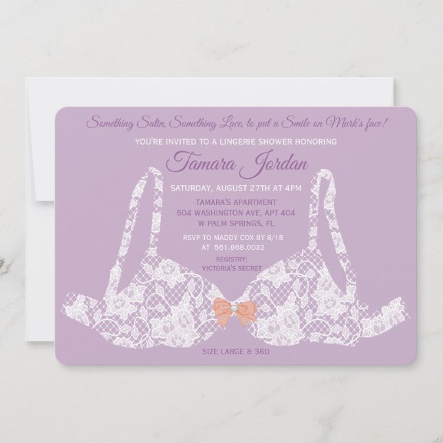 TOUTE ARRIÈRE - PLAN COULEUR Lingerie Invitation (Devant)