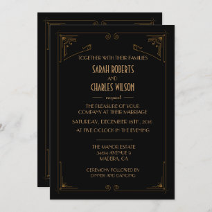 TOUTE COULEUR - Great Gatsby Art Déco Invitation
