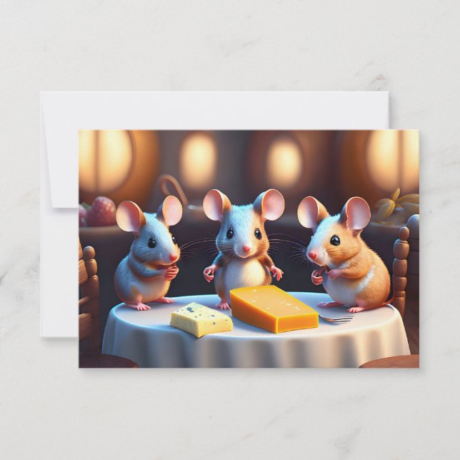 Toute famille de souris Invitation Occasion à la t (Devant)