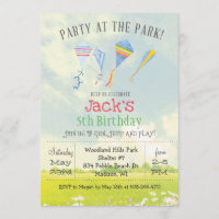 TOUTE Fête AGE au parc Kite Birthday Invitation
