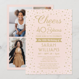 Toute invitation d'anniversaire Blush Rose et Or 4