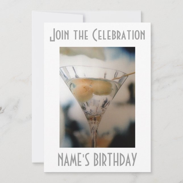 TOUTE INVITATION DE LA PARTIE D'ANNIVERSAIRE ADULT (Devant)