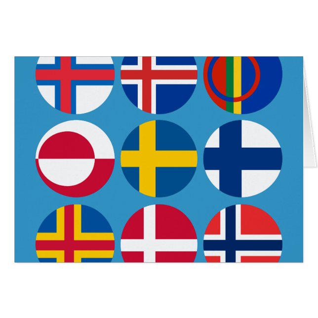 Toute la carte scandinave de drapeaux (Devant horizontal)