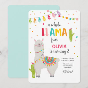 Toute la llama amusant invitation anniversaire Alp