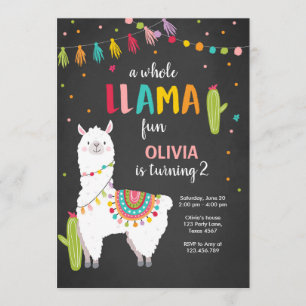 Toute la llama amusante invitation anniversaire Al