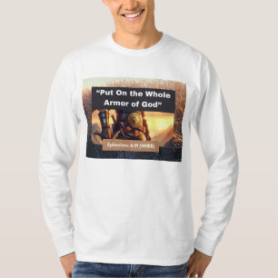 Toute l'armure de Dieu - Long manches T-shirt blan
