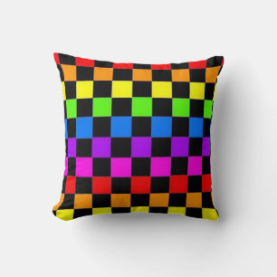 Toutes les couleurs À damiers Coussin