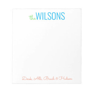 Toutes les couleurs - Bloc-notes de la famille de 