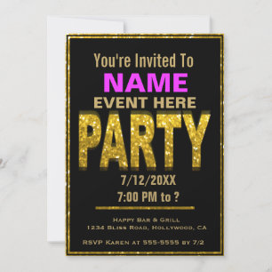 Toutes les fins Invitation Glam or