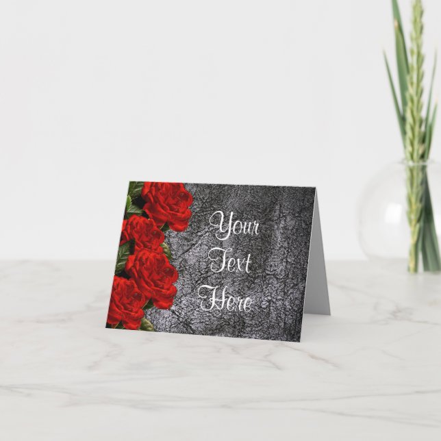 Toutes les occasions Red Rose Black Leather Carte  (Devant)