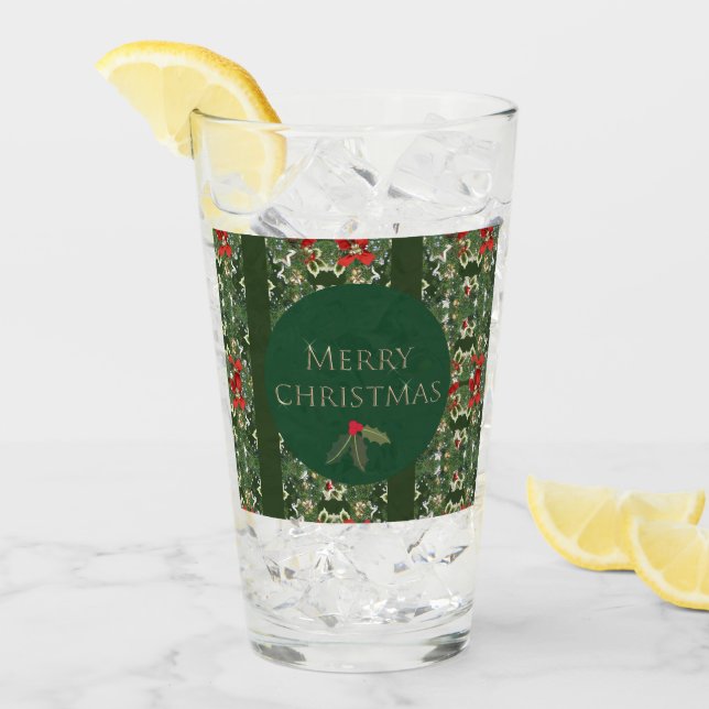 Toux en verre Motif de Noël Holly (Devant glace)