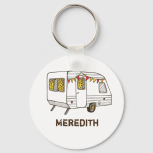 Tow Behind Camper Caravan Personalized Keychain