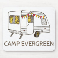 Tow Behind Camper Caravan Personalized Mouse Pad